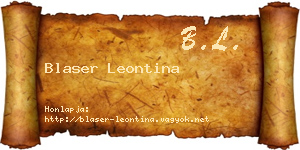 Blaser Leontina névjegykártya